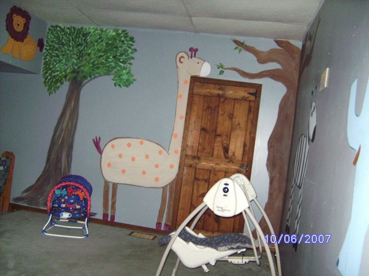 mural s i painted for the grand kids, bedroom ideas, painting, Nursery for grand son 5