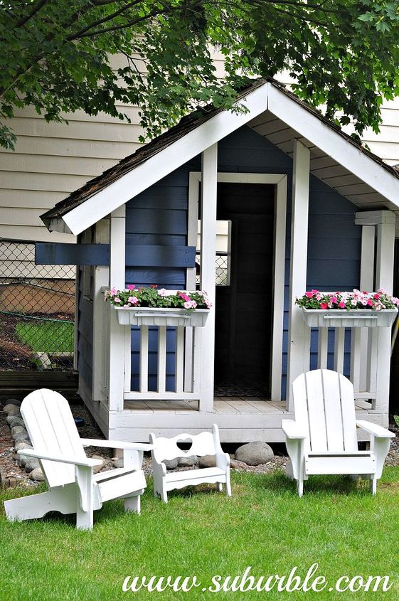 flower boxes for the playhouse, flowers, gardening, outdoor living, Isn t this such a cozy spot