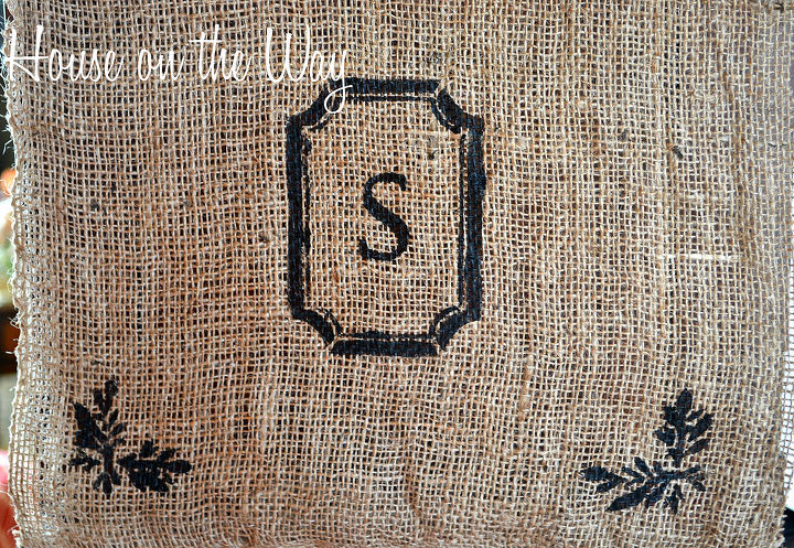 fall decor in its simplicity, seasonal holiday decor, Monogrammed Burlap Banner made using burlap and a monogram stencil