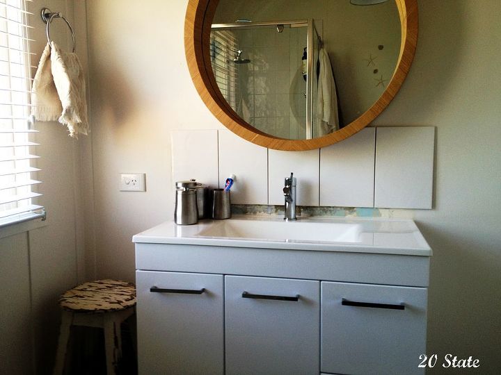 bathroom renovation, bathroom ideas, home decor, I love round mirrors this is huge 83cm I love it