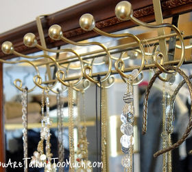 looking for ways to organize your cluttered areas, organizing, Over the door storage solution turned into a perfect over the mirror necklace organizer