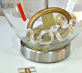 how to make a fabulous lamp with hometalk and lampsplus, lighting, seasonal holiday decor, placing cardstock numbers in the base of the lamp help with the New Years Eve theme