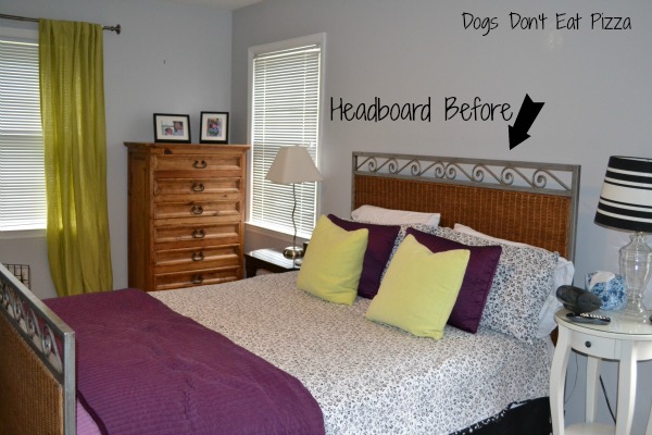 updating a room in one weekend upholster a headboard, bedroom ideas, painted furniture, reupholster, Before