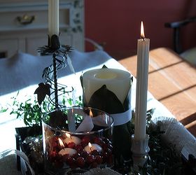 natural christmas holiday table centerpiece, christmas decorations, seasonal holiday decor, Combine in a grouping with other candles using greenery to soften and pull together I hope you have a Merry Christmas