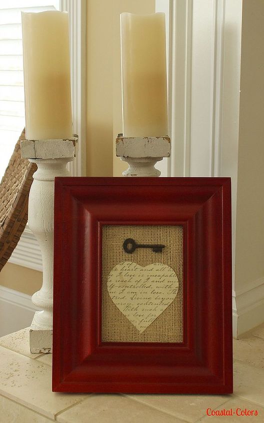 valentine s day mantel simple craft projects, fireplaces mantels, seasonal holiday d cor, valentines day ideas, The key to my heart was a previous Valentine s Day craft project on Hometalk and my blog simple and easy