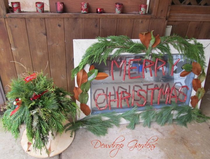 recycled window into a christmas sign, christmas decorations, repurposing upcycling, seasonal holiday decor