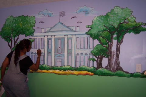 sleep at the white house, Adding highlights flowers shadows etc