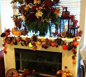 Fall Mantel Garland Using Pine Cones, Pumpkins, Leaves and Fabric