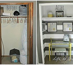 creating an office in a closet, closet, craft rooms, home decor, home office, Before and After