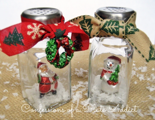 fun and easy salt shaker snow globes, christmas decorations, crafts, seasonal holiday decor, An easy and inexpensive way to add Christmas fun to your d cor or use them as little handmade gifts