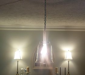 diy pendant light for the dining room, lighting, hang it up and plug it in