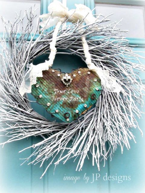 a rusty teal heart and how to transfer a design with chalk, chalk paint, crafts, painting