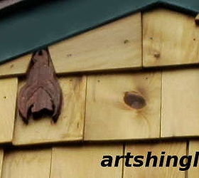 cedar mural for 2013, curb appeal, diy, woodworking projects, 3 Bats at the Gable Peak detail copyright 2013