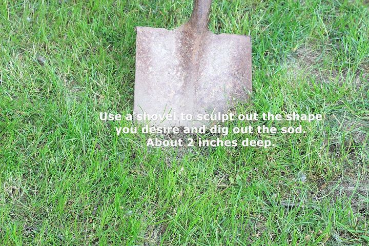 a quicker and easier way to stepping stones, concrete masonry, outdoor living, Take a shovel or your trowel and sculpt out the shape of your stone