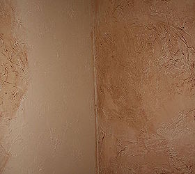 diy fix to hide damaged walls or paneling, Painted showing one section w o glaze