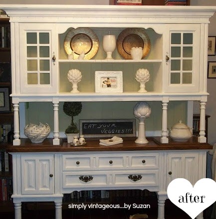 before after country buffet, chalk paint, painted furniture