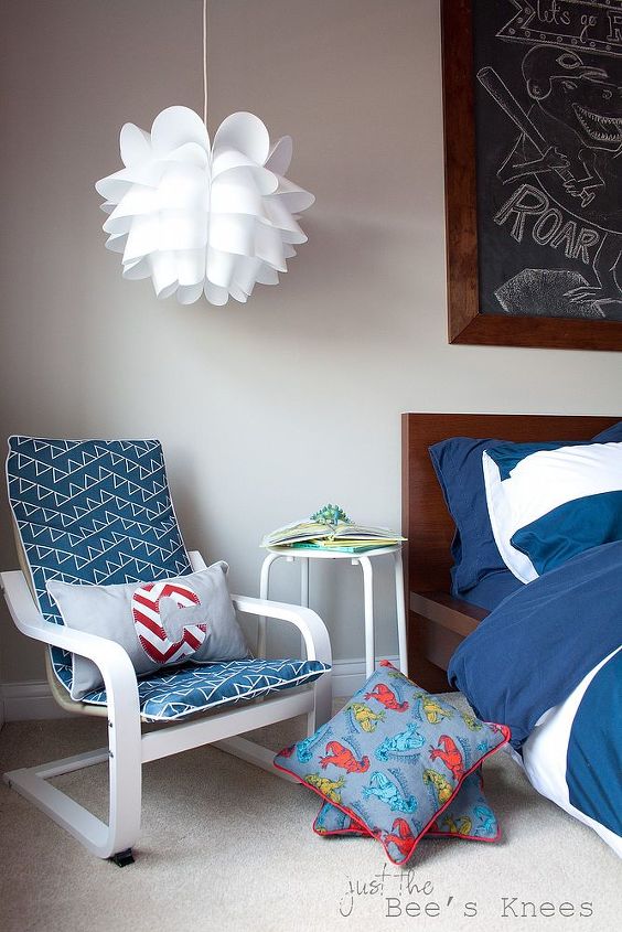 from crib to big boy bed a room makeover, bedroom ideas, home decor, I revamped a childs IKEA chair for the perfect little reading nook
