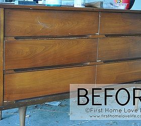 painted mid century modern dresser, chalk paint, painted furniture, BEFORE