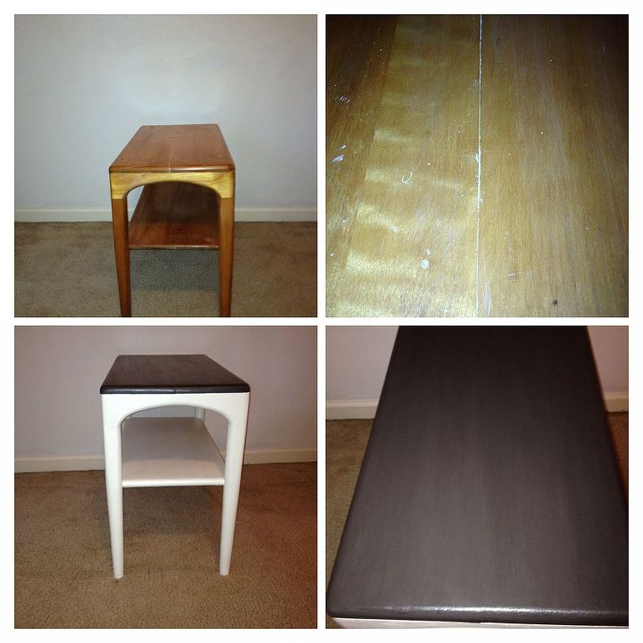 mid century end table before after, chalk paint, painted furniture