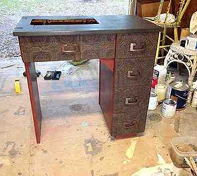 sisters sewing machine cabinet, painted furniture, repurposing upcycling
