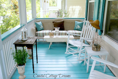 a porch a barn door a kitchen and a garden just to name a few, gardening, home decor, painted furniture, Lovely Blue and White Porch from