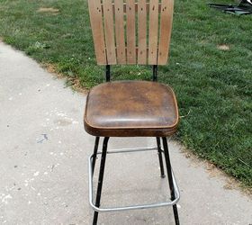 outdated bar stool gets a seed bag makeover, painted furniture, Bar Stool Before