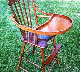 ugly duckling 1920 highchair to gorgeous heirloom, painted furniture, AFTER Look how beautiful the wood is