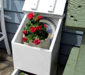 a re purposed country potato amp onion bin, container gardening, gardening, repurposing upcycling, I painted it white