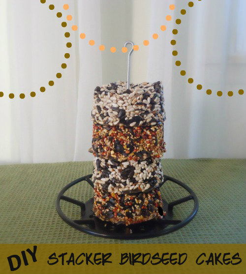 diy birdseed cakes for bird feeders, crafts, outdoor living, pets animals, My DIY stacker cakes all ready to go on my new bird feeder