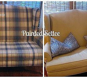 painted settee with chalk paint, chalk paint, home decor, living room ideas, painted furniture, Before and After