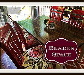 reader space kitchen table and chairs makeover, kitchen design, painted furniture, reupholster