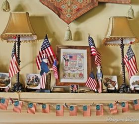 uncle sam is visiting our mantel, fireplaces mantels, living room ideas, patriotic decor ideas, seasonal holiday decor