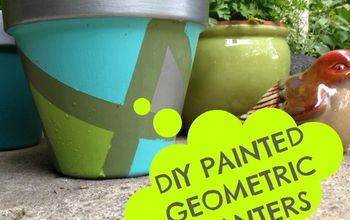 Colorful Triangles-Painted Terra Cotta Pot