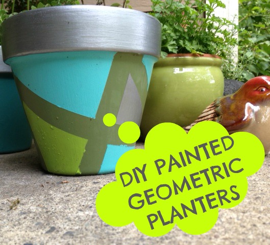 colorful triangles painted terra cotta pot, crafts, gardening
