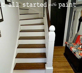 refinishing the entry staircase, stairs, Refinished staircase after