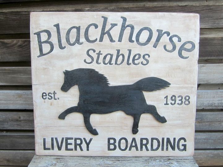 making a vintage style horse boarding sign from scrap boards, crafts, diy, repurposing upcycling, woodworking projects, Vintage style sign
