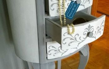 Round Damaged Dresser Transformed Into French Jewelry Armoire
