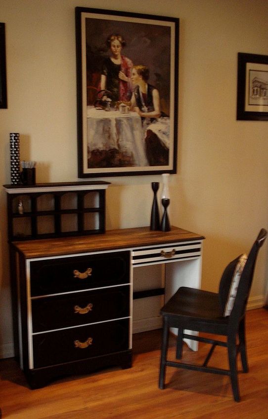desk transformation, painted furniture, Has a bit of a femme side