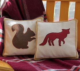 fall decor, home decor, Squirrel and Fox Pillows for fall