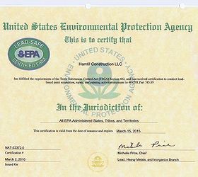 what s the deal with lead based paint and why should anyone be concerned, go green, painting, This is an example of an EPA Firm Certification that anyone working in a pre 1978 home must possess
