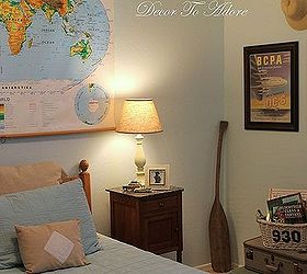 a tween boy s vintage travel themed bedroom, bedroom ideas, home decor