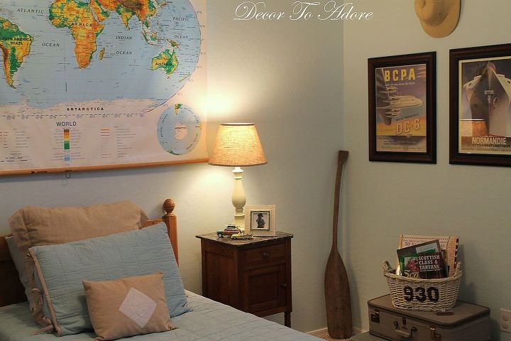 a tween boy s vintage travel themed bedroom, bedroom ideas, home decor