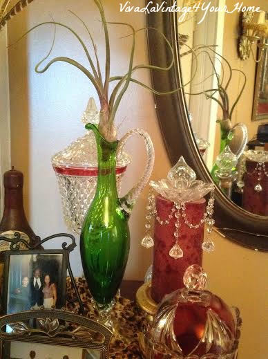 airplants in the house, gardening, home decor, This one fits perfectly inside the bottle neck of the vintage green vase
