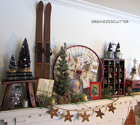 vintage rustic christmas mantel, christmas decorations, repurposing upcycling, seasonal holiday decor, Crocheted jute star garland