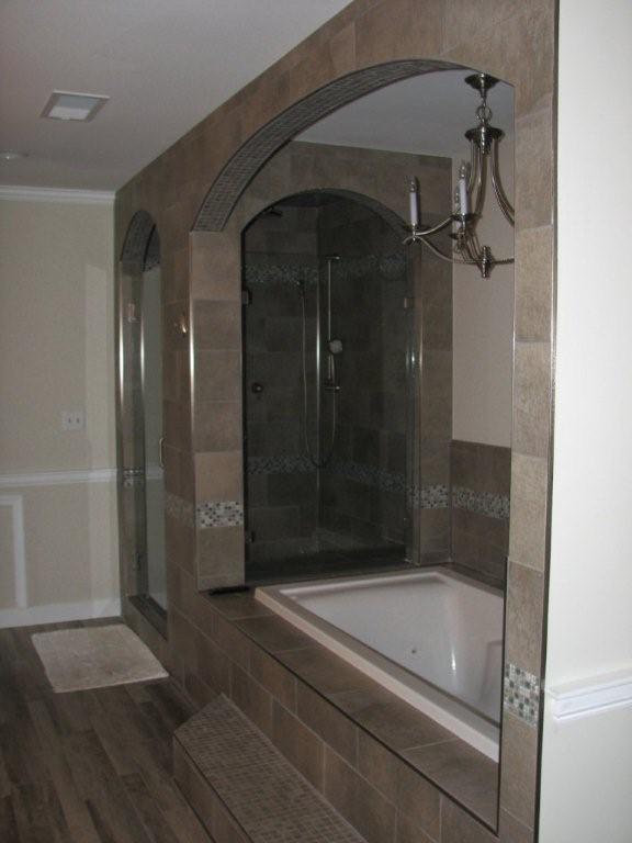 beautiful custom master bathroom remodel, bathroom ideas, home decor, home improvement, Custom Glass Shower with Tiled Arches