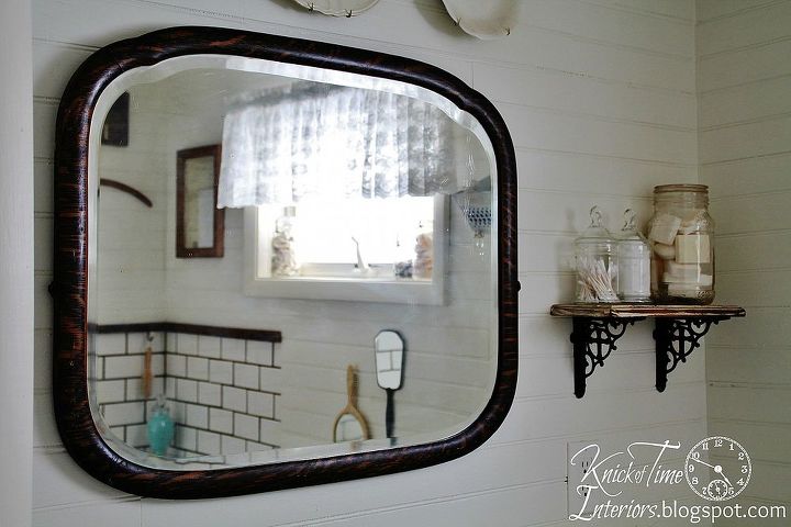 farmhouse bathroom remodel, bathroom ideas, home decor, home improvement, This antique mirror is perfect for an old farmhouse bathroom