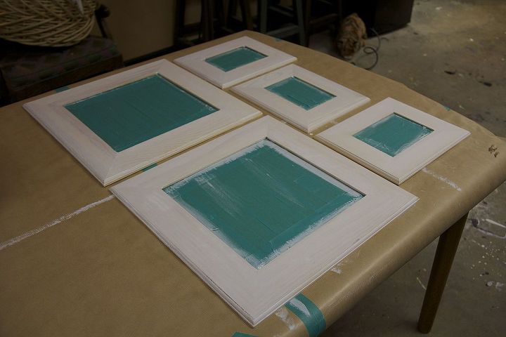 summertime frames with paint and tape, crafts, Priming is KEY