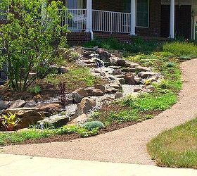 ponds pondless waterfall koi ponds outdoor living water features water gardening, outdoor living, ponds water features, The finished product A wonderful Pondless Waterfall to accent your yard