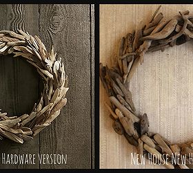 diy restoration hardware driftwood wreath tutorial, crafts, wreaths, Although smaller my version holds up well against the original