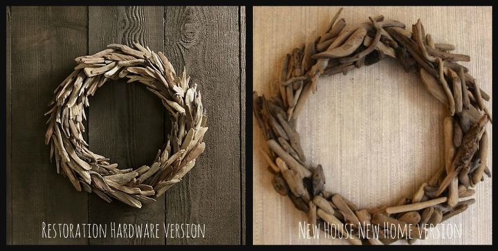 diy restoration hardware driftwood wreath tutorial, crafts, wreaths, Although smaller my version holds up well against the original
